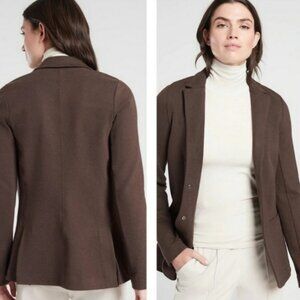 Athleta Venice Textured Dark Brown Blazer Size 8 NWT